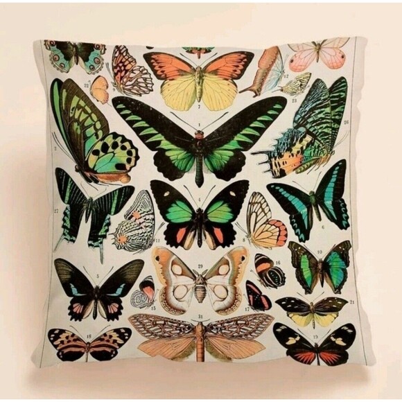 Pillow Case/Cushion Cover & Wall tapestry Botanical SET Butterflies Monarch Boho - Picture 3 of 16
